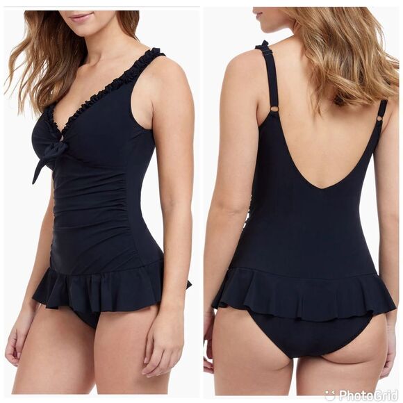 NWT Gottex Swimwear Frill Me V-Neck Swimdress - Picture 1 of 15